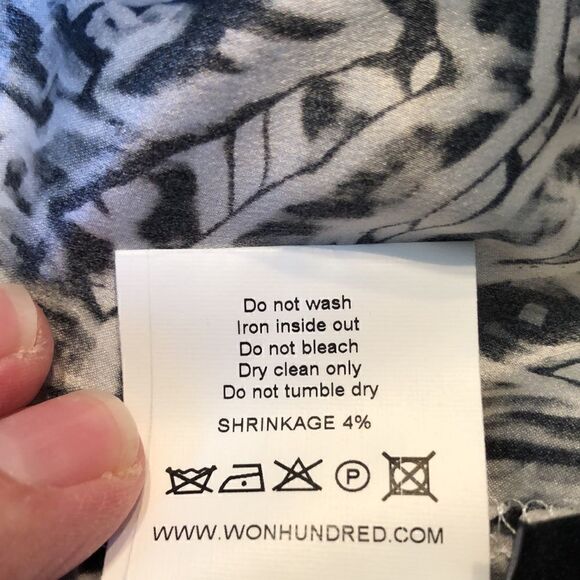 Won Hundred shift dress in 100% silk Style: Jenn black and white US 10 (40) - Picture 10 of 12